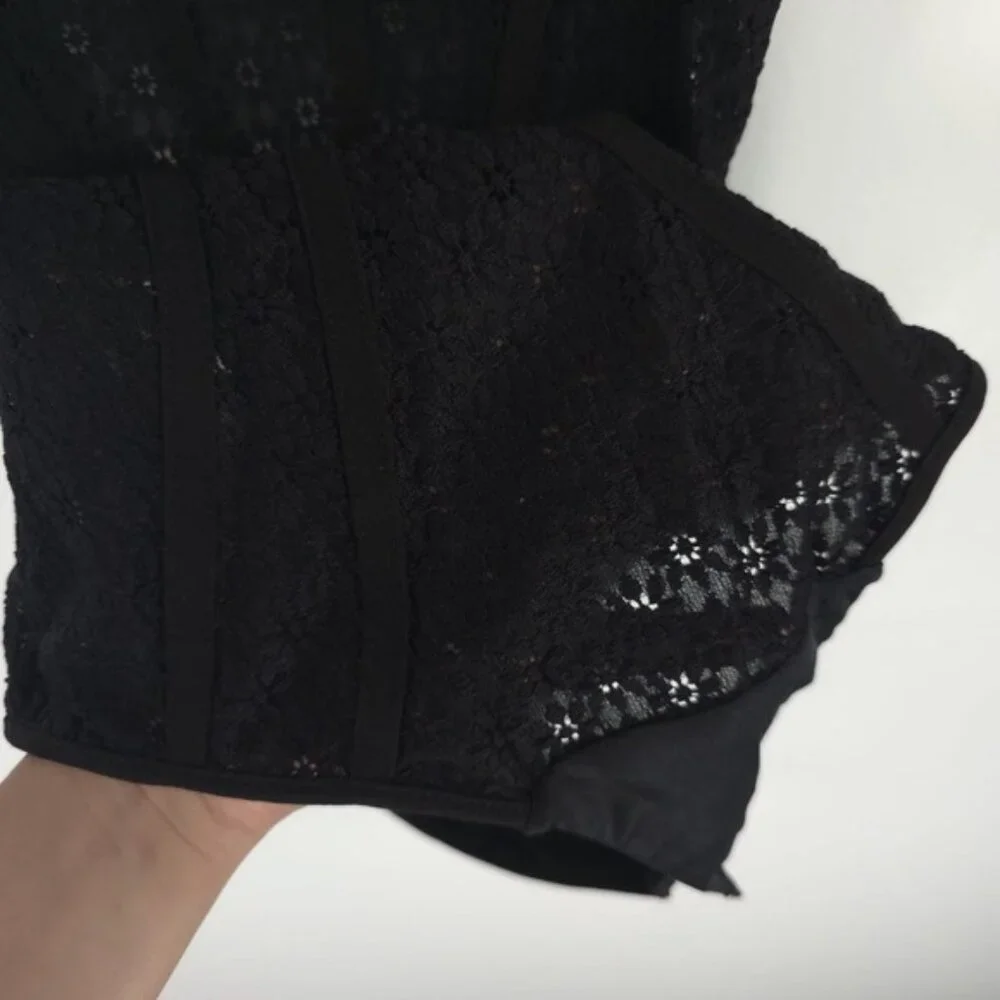 NWT ZARA Black Lace Adjustable Strappy Bodysuit Side Zip 7843/770 Sz‎ XS